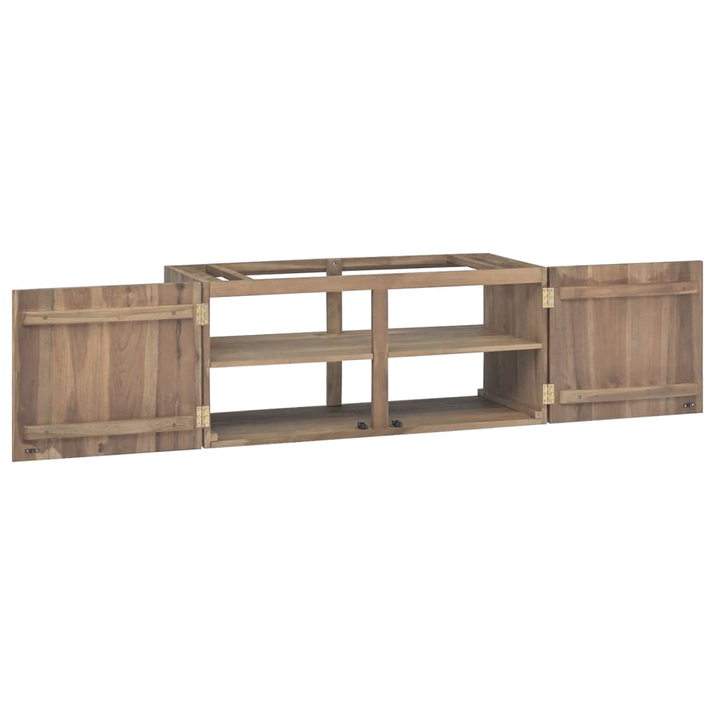 Wand-Badschrank 90x39x40 cm Massivholz Teak