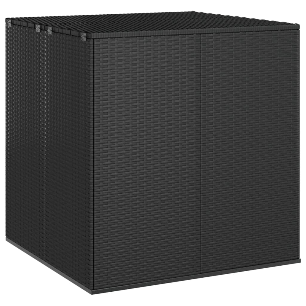 Garten-Kissenbox PE Rattan 100x97,5x104 cm Schwarz