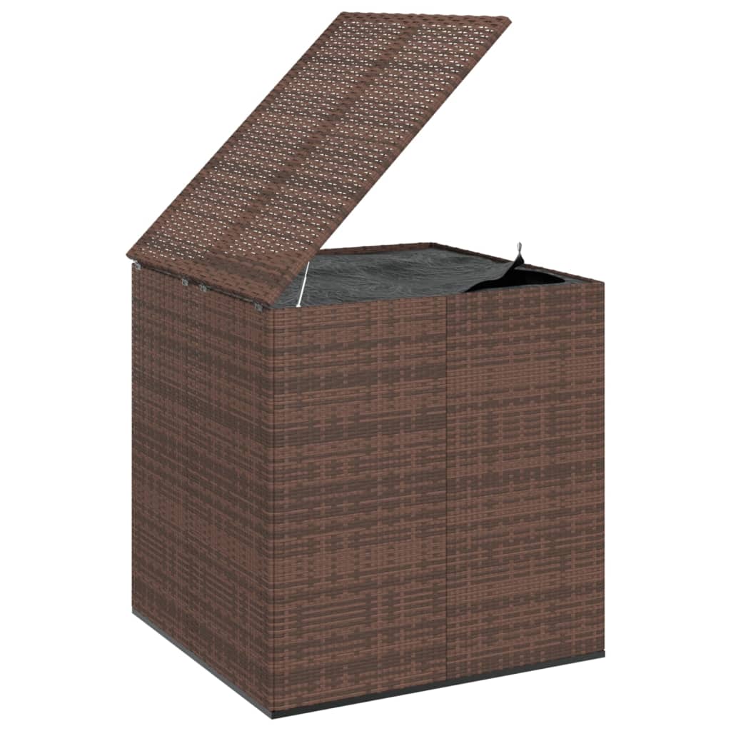 Garten-Kissenbox PE Rattan 100x97,5x104 cm Braun