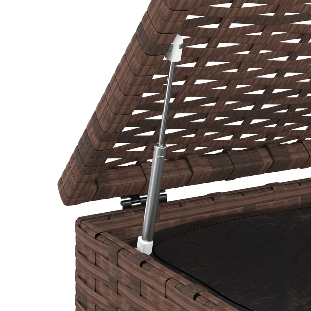 Garten-Kissenbox PE Rattan 100x97,5x104 cm Braun