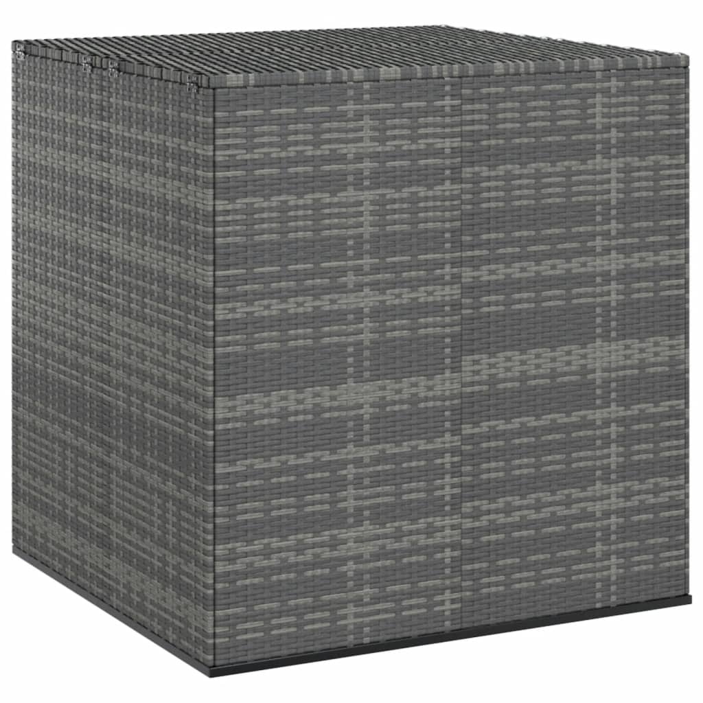 Garten-Kissenbox PE Rattan 100x97,5x104 cm Grau