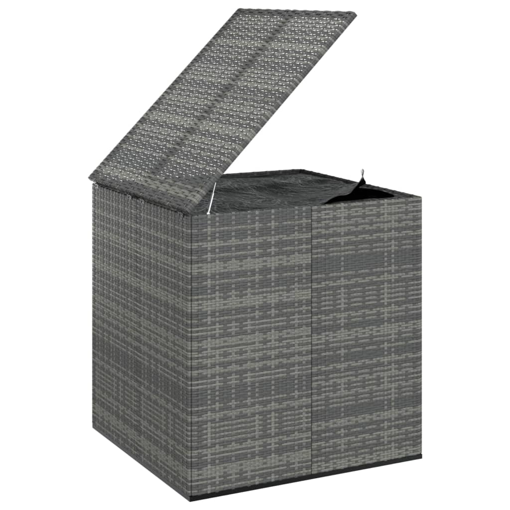 Garten-Kissenbox PE Rattan 100x97,5x104 cm Grau