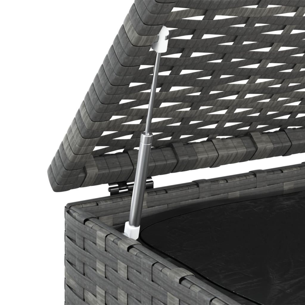 Garten-Kissenbox PE Rattan 100x97,5x104 cm Grau