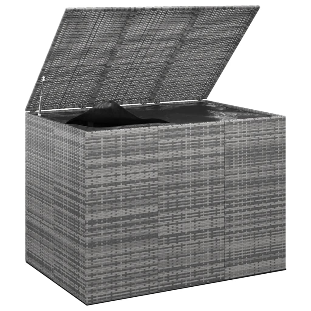 Garten-Kissenbox PE Rattan 145x100x103 cm Grau