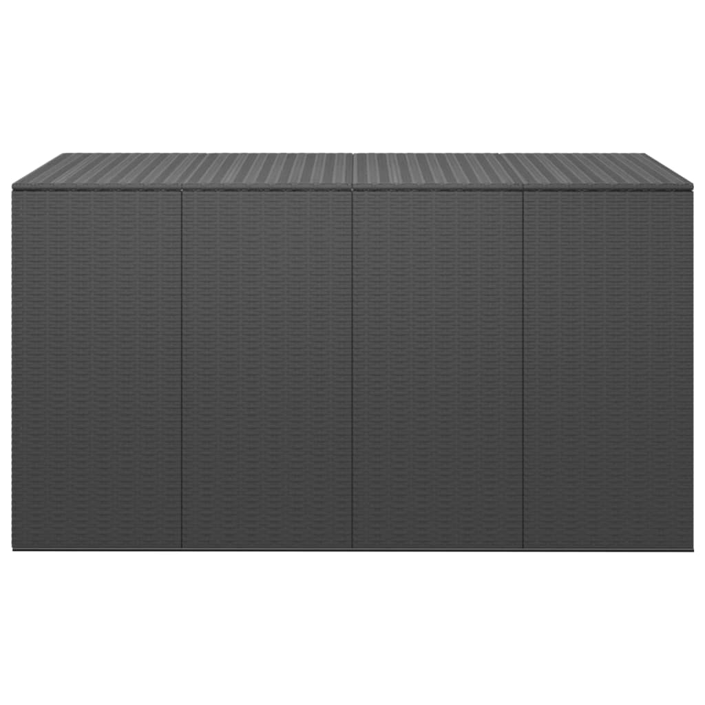 Garten-Kissenbox PE Rattan 194x100x103 cm Schwarz