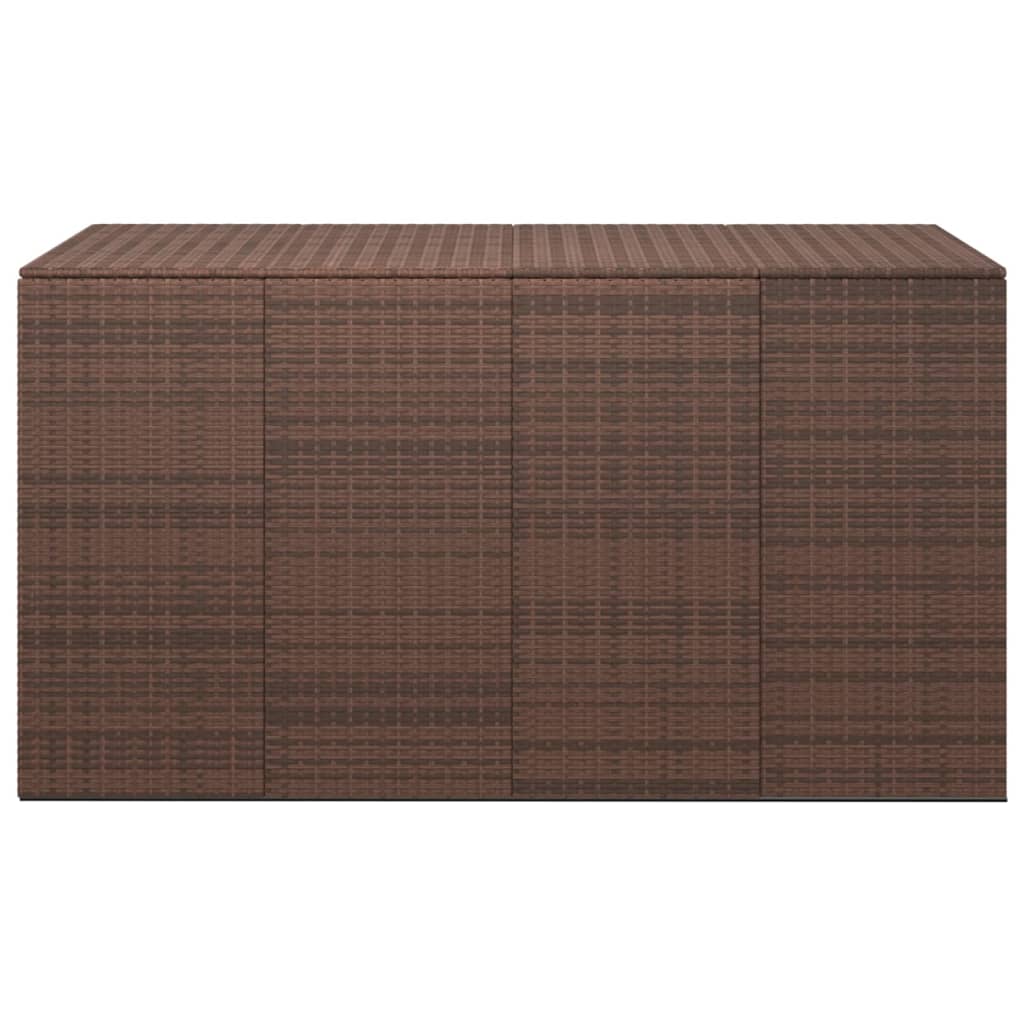 Garten-Kissenbox PE Rattan 194x100x103 cm Braun