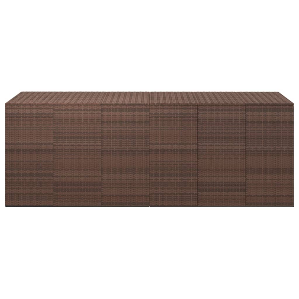 Garten-Kissenbox PE Rattan 291x100,5x104 cm Braun