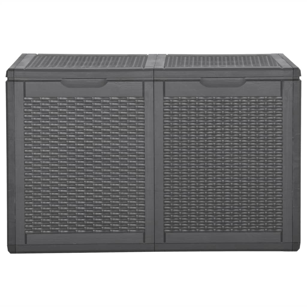 Garten-Aufbewahrungsbox 180 L Schwarz PP Rattan