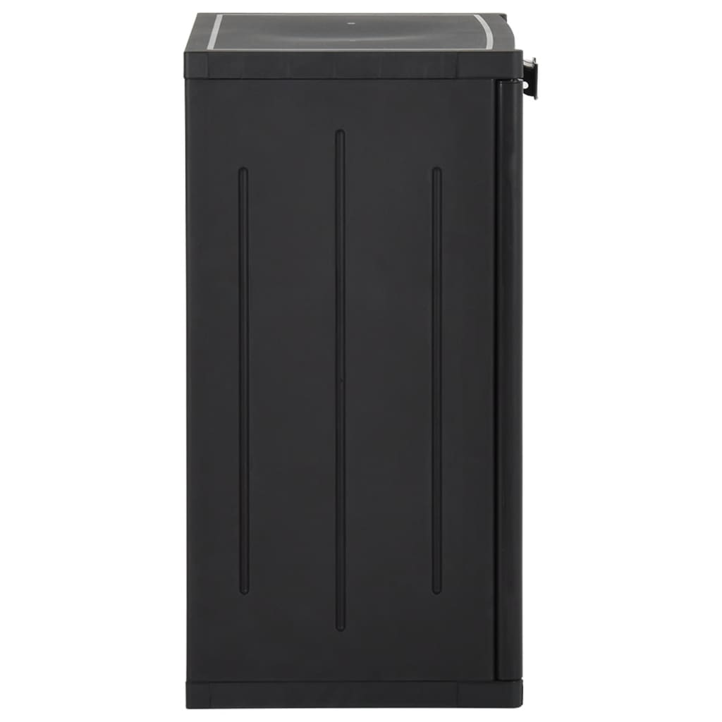 Gartenschrank Schwarz 65x45x88 cm PP Rattan-Optik