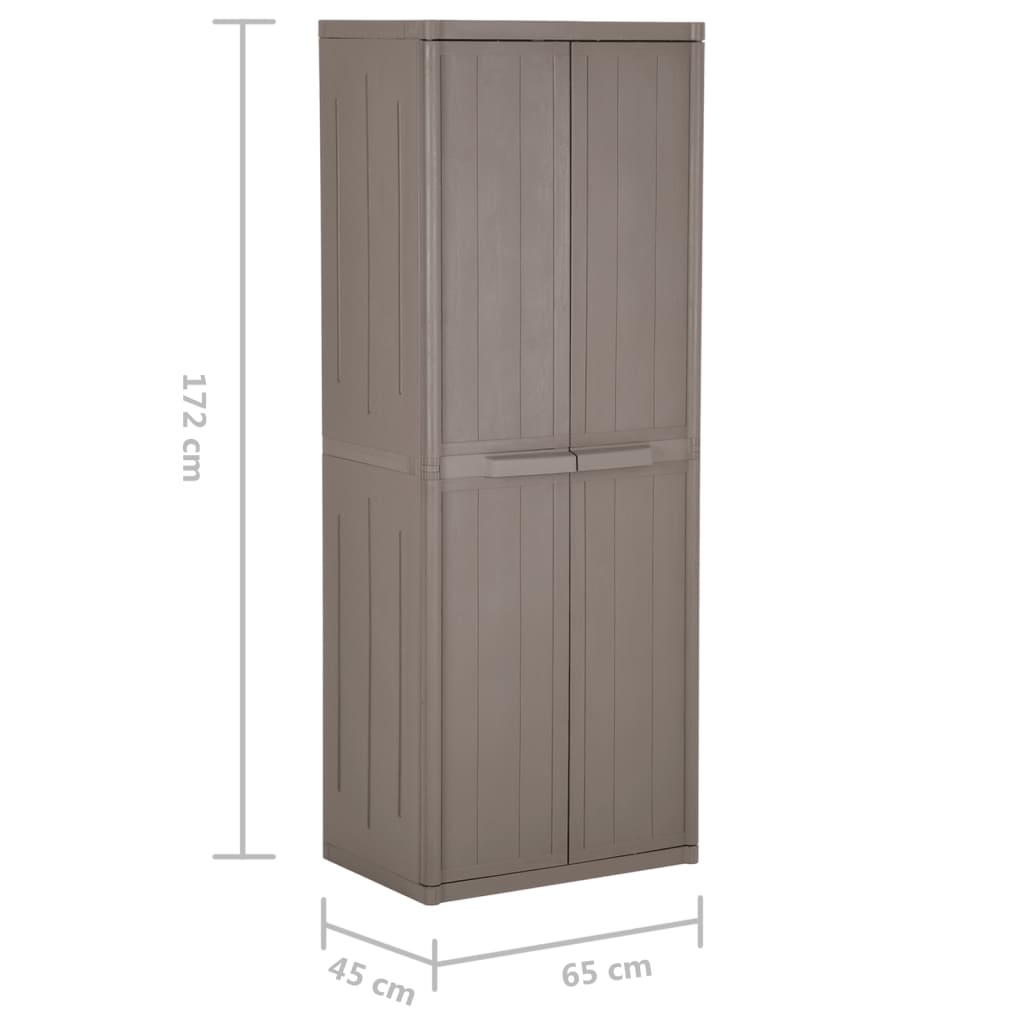 Gartenschrank Braun 65x45x172 cm PP Holz-Optik