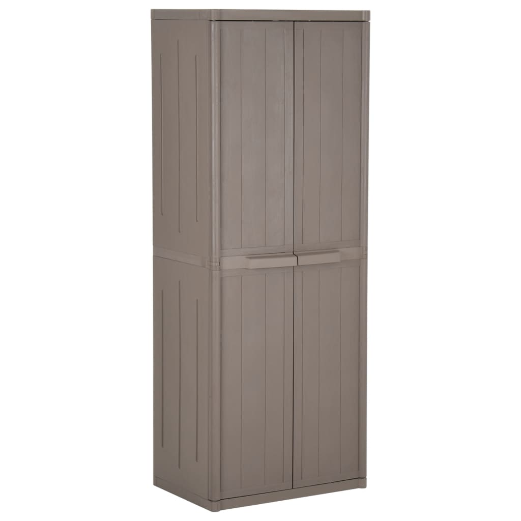 Gartenschrank Braun 65x45x172 cm PP Holz-Optik