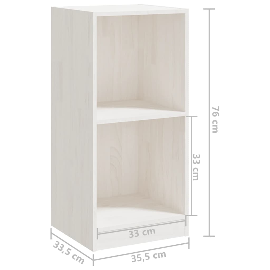 Side Cabinet White 35.5x33.5x76 cm Solid Pine