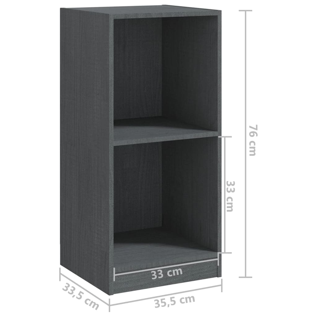 Side Cabinet Grey 35.5x33.5x76 cm Solid Pine