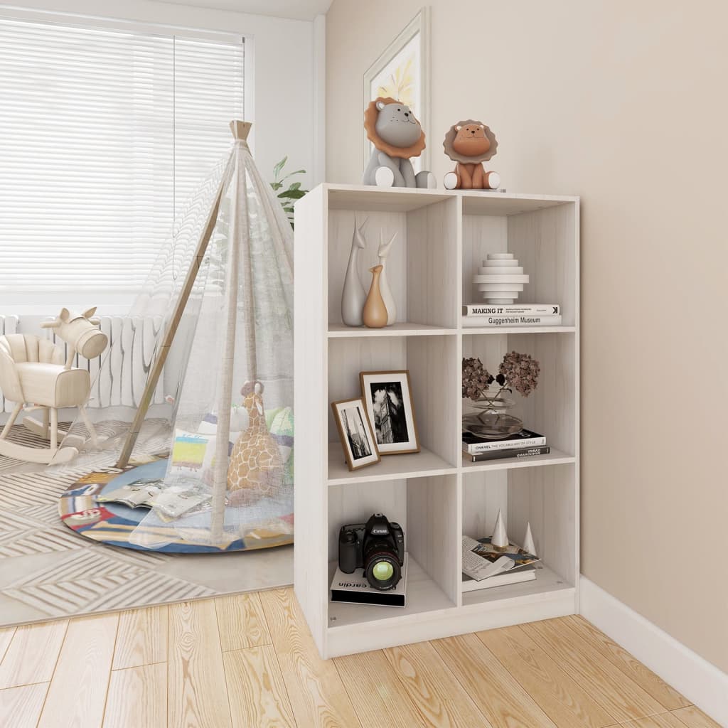 Bookcase White 70x33x110 cm Solid Pine