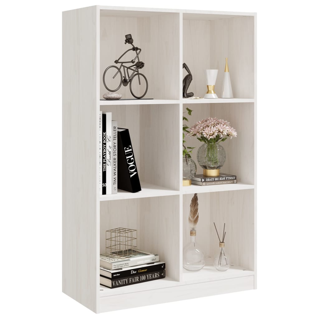 Bookcase White 70x33x110 cm Solid Pine