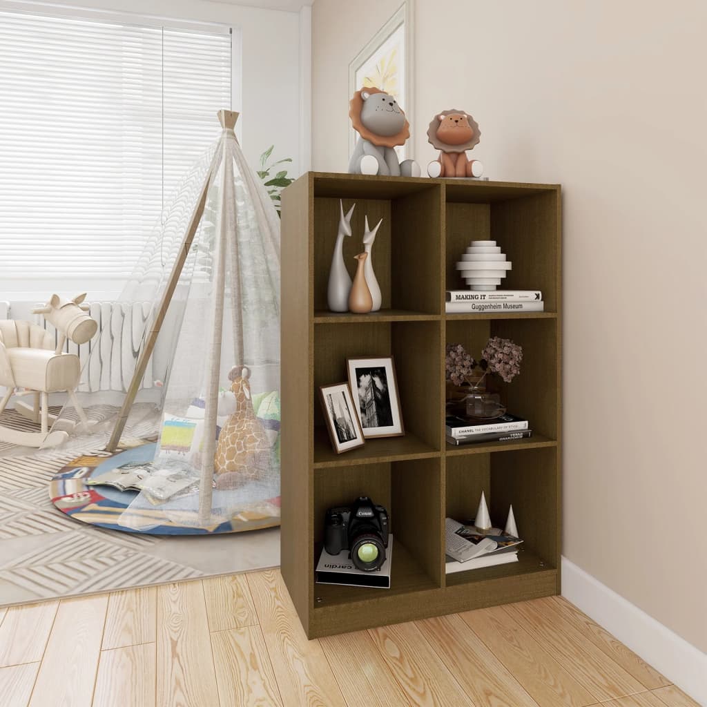 Bookshelf Honey Brown 70x33x110 cm Solid Pine Wood