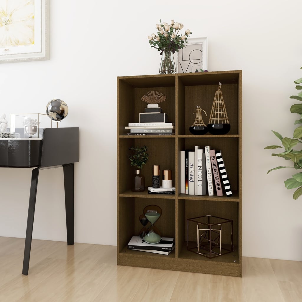 Bookshelf Honey Brown 70x33x110 cm Solid Pine Wood