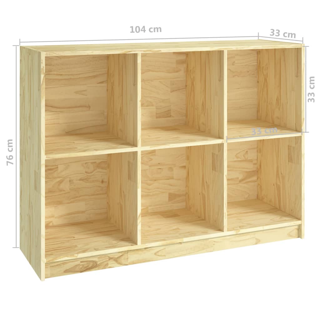 Bookshelf 104x33x76 cm solid pine wood