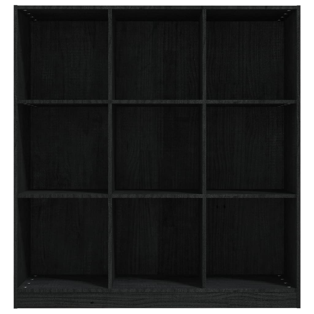 Bücherregal/Raumteiler Schwarz 104x33,5x110cm Massivholz Kiefer