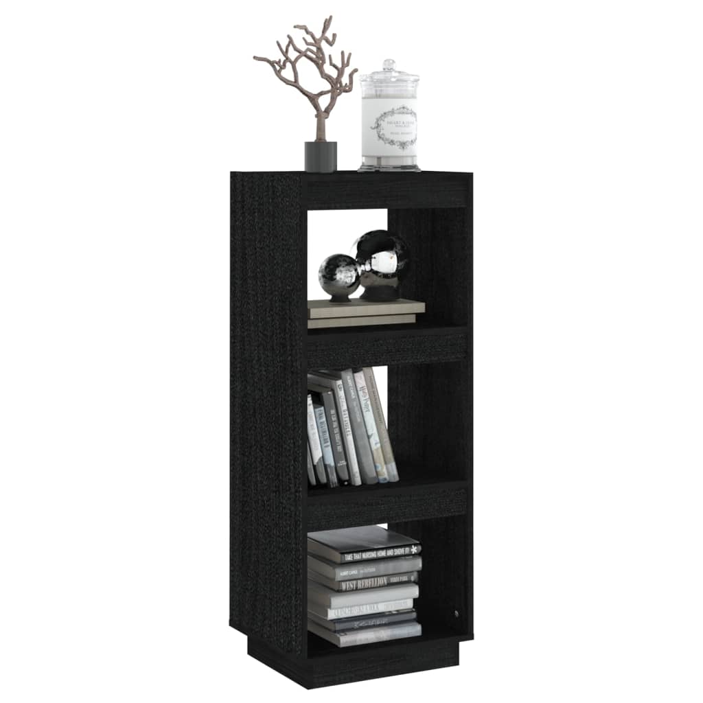 Bookshelf/Room Divider Black 40x35x103 cm Solid Pine