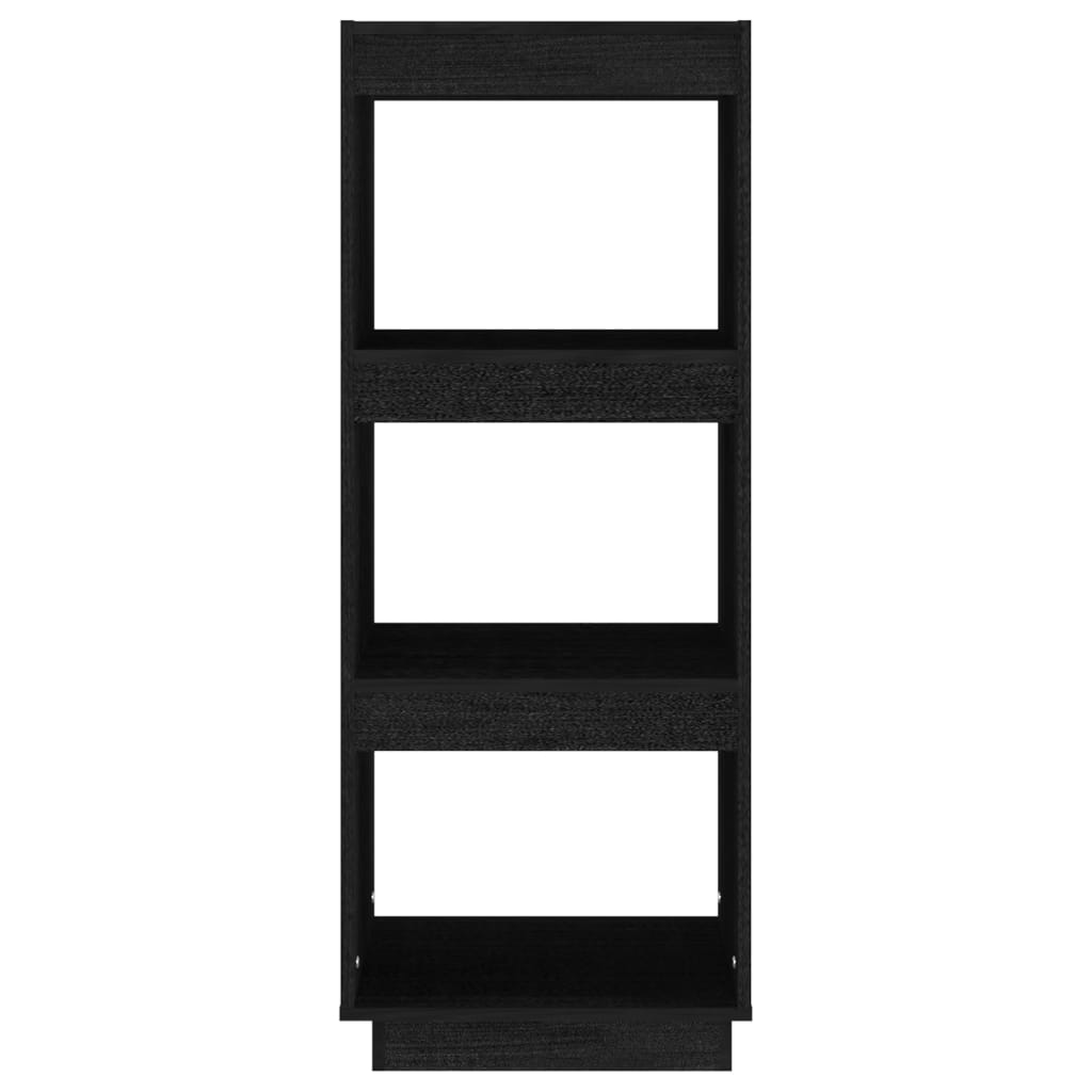 Bookshelf/Room Divider Black 40x35x103 cm Solid Pine