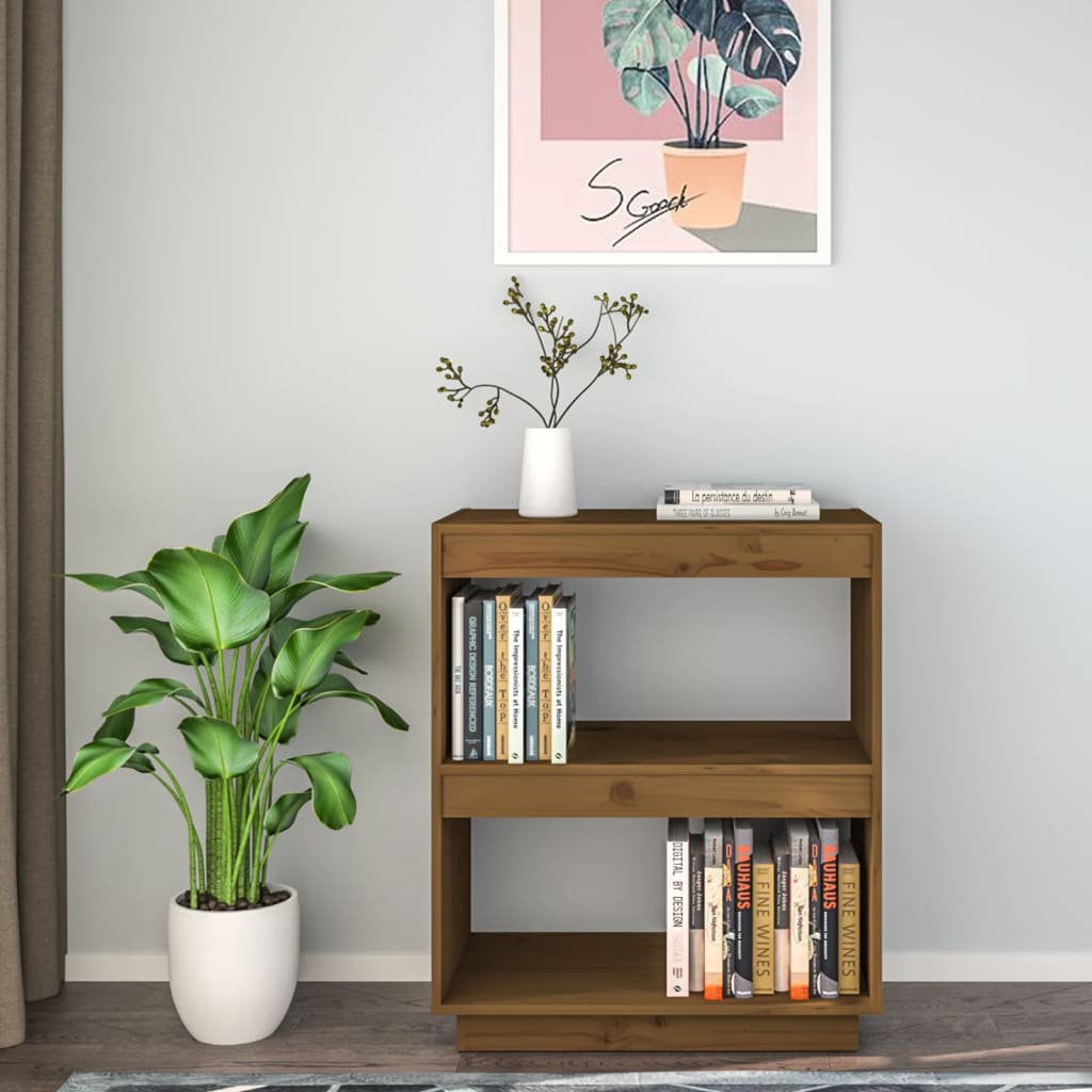 Bookshelf Honey Brown 60x35x71 cm Solid Pine Wood