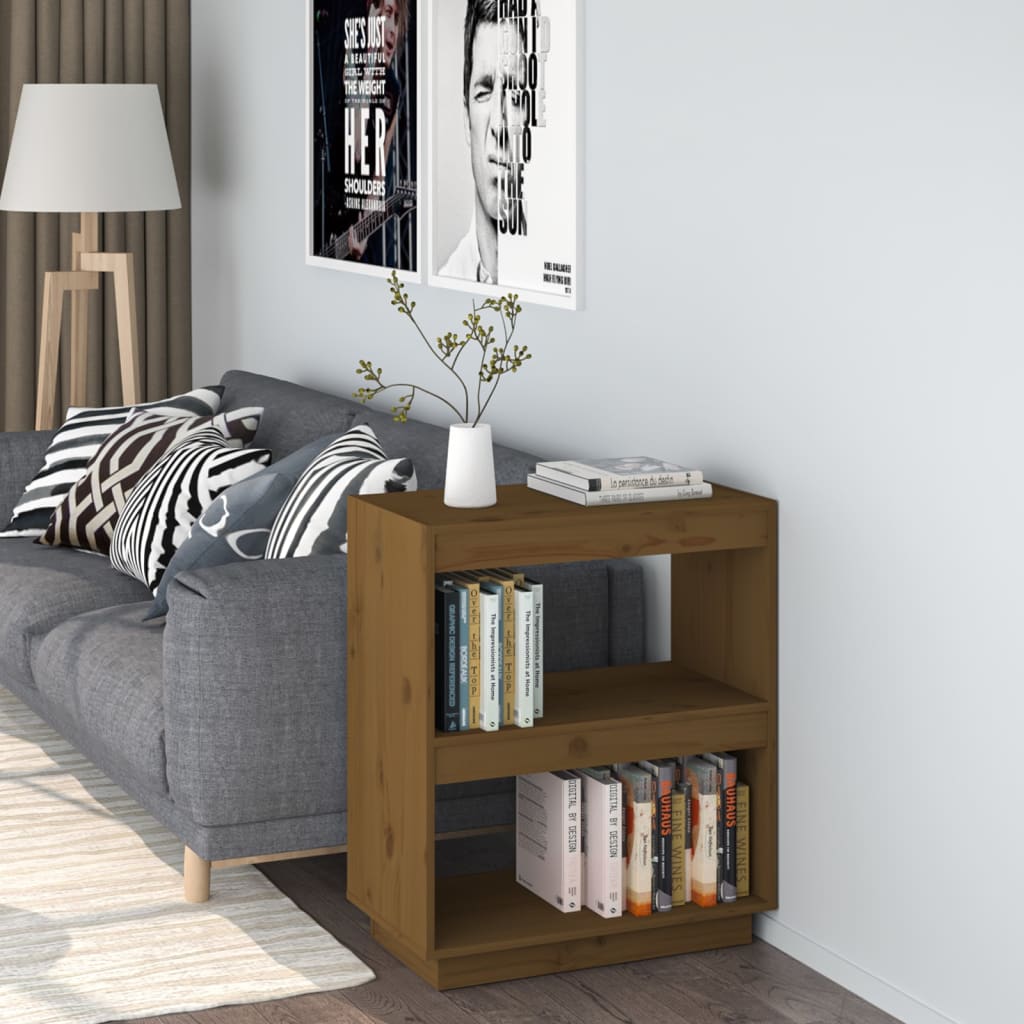 Bookshelf Honey Brown 60x35x71 cm Solid Pine Wood