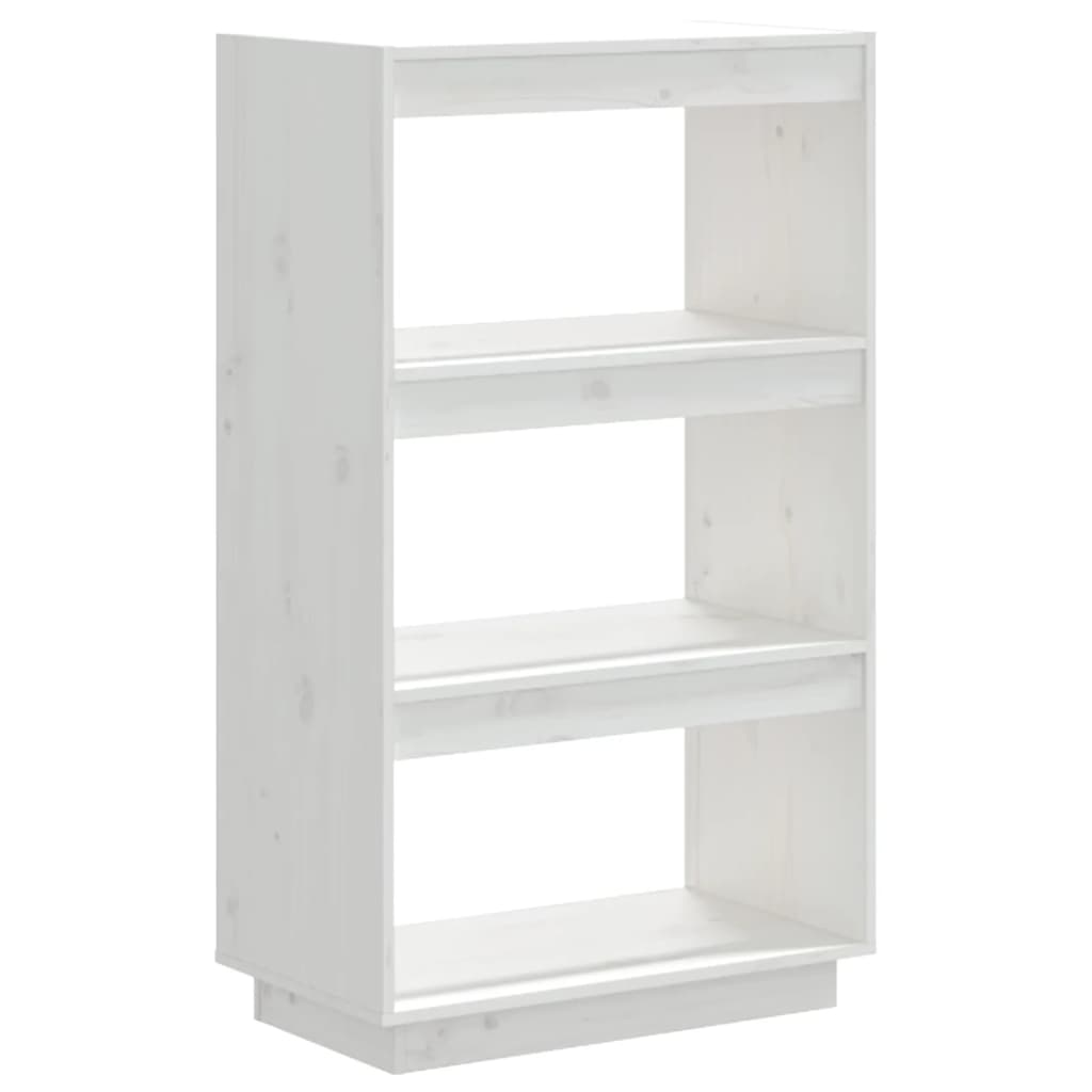 Bookcase/Room Divider White 60x35x103 cm Solid Pine