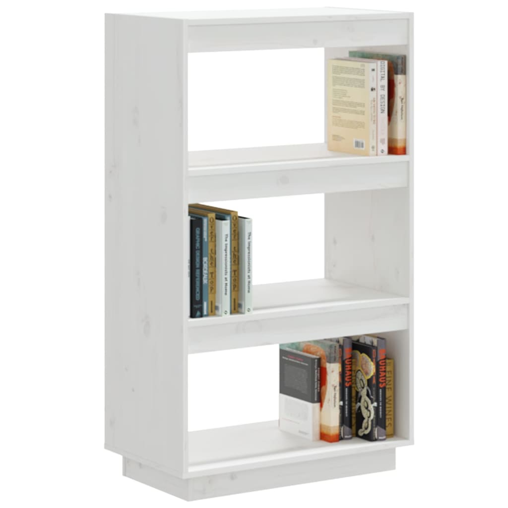 Bookcase/Room Divider White 60x35x103 cm Solid Pine