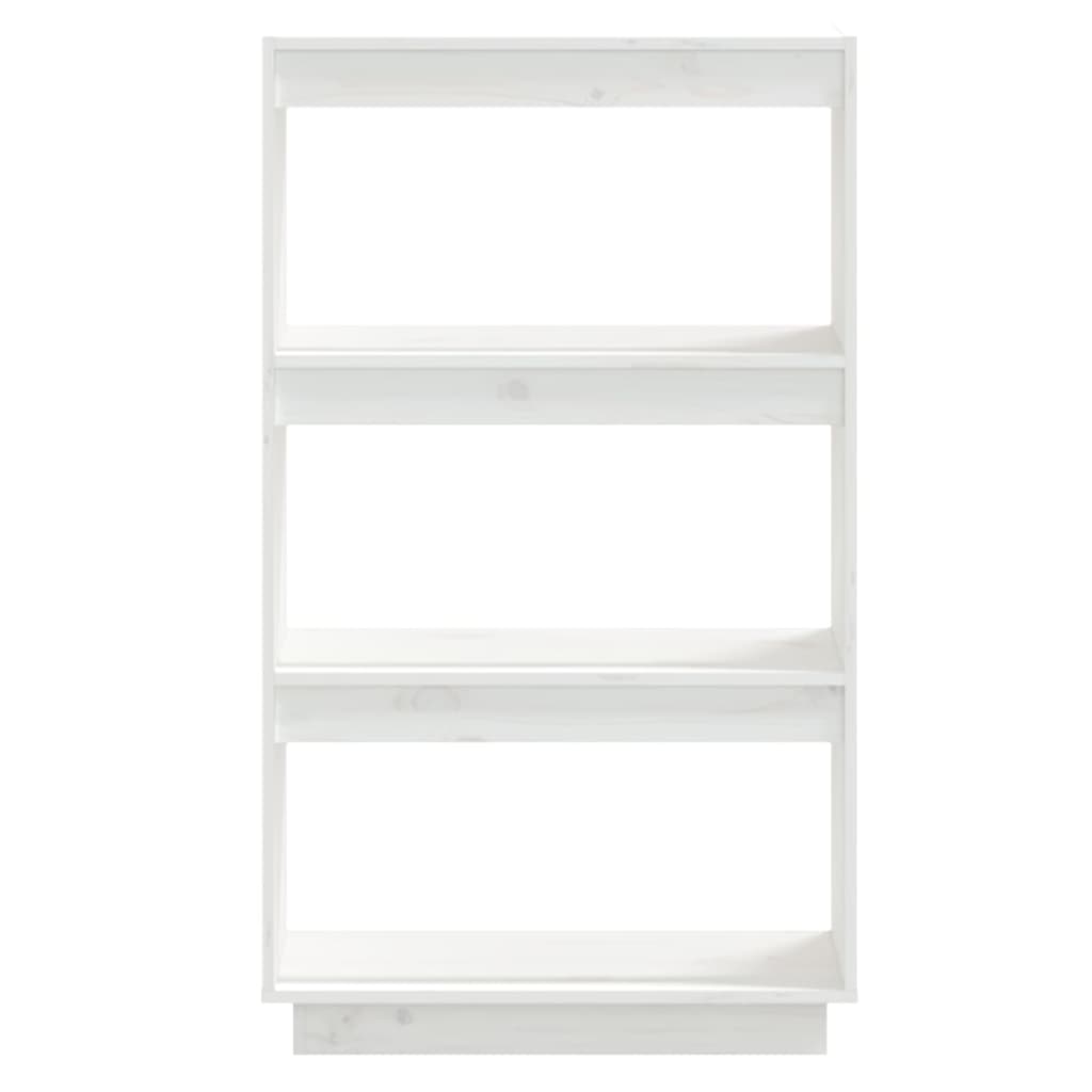 Bookcase/Room Divider White 60x35x103 cm Solid Pine