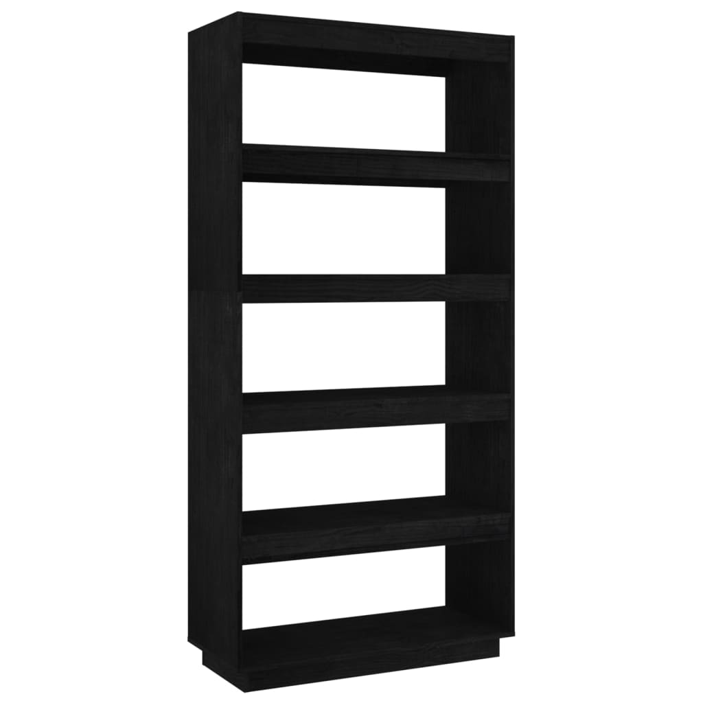 Bookcase/Room Divider Black 80x35x167 cm Solid Pine