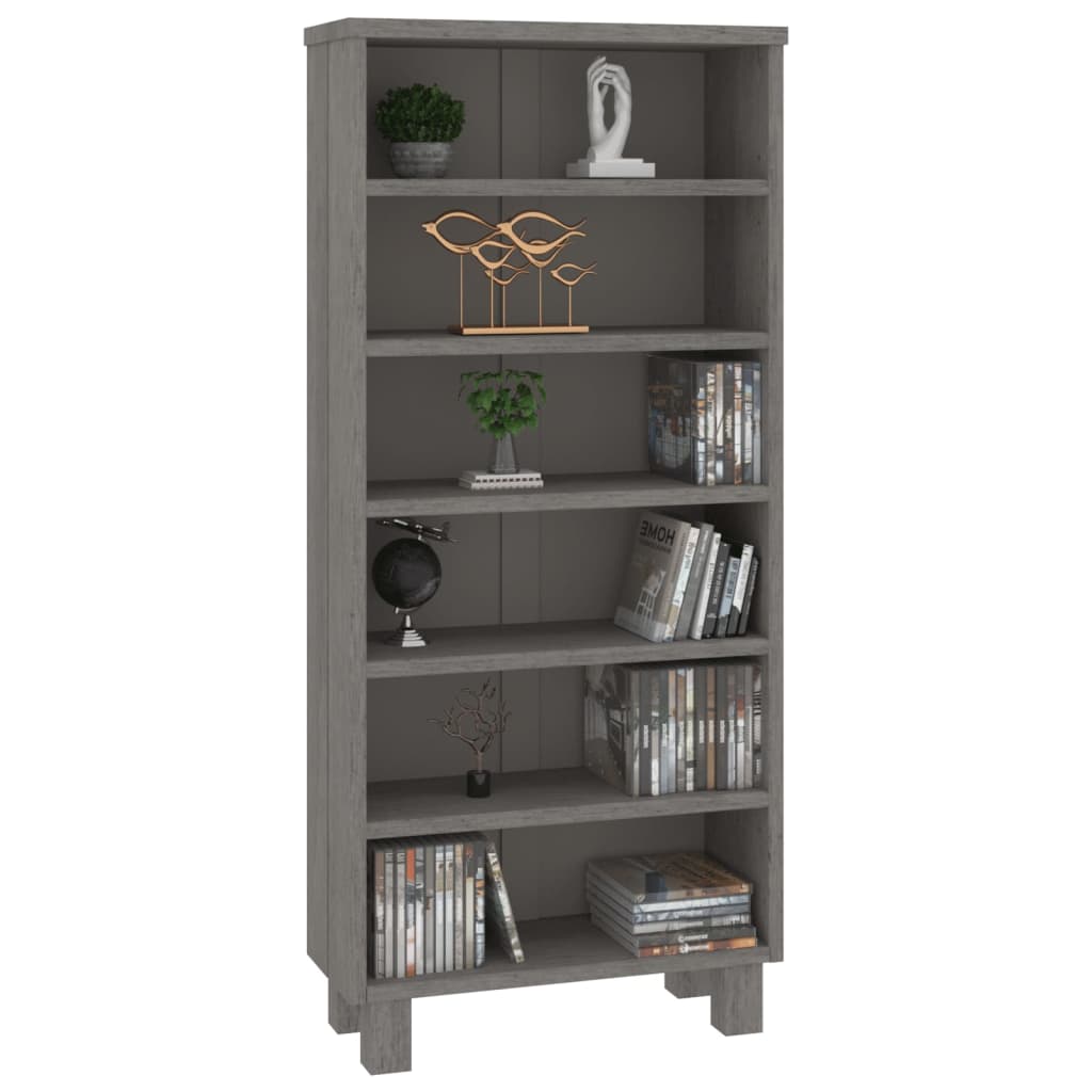 CD-Schrank HAMAR Hellgrau 45x18x100 cm Massivholz Kiefer