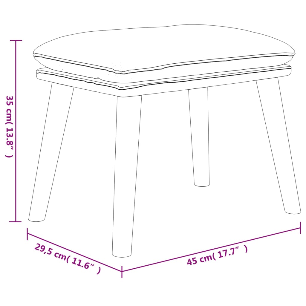 Fußhocker Schwarz 45x29,5x35 cm Samt