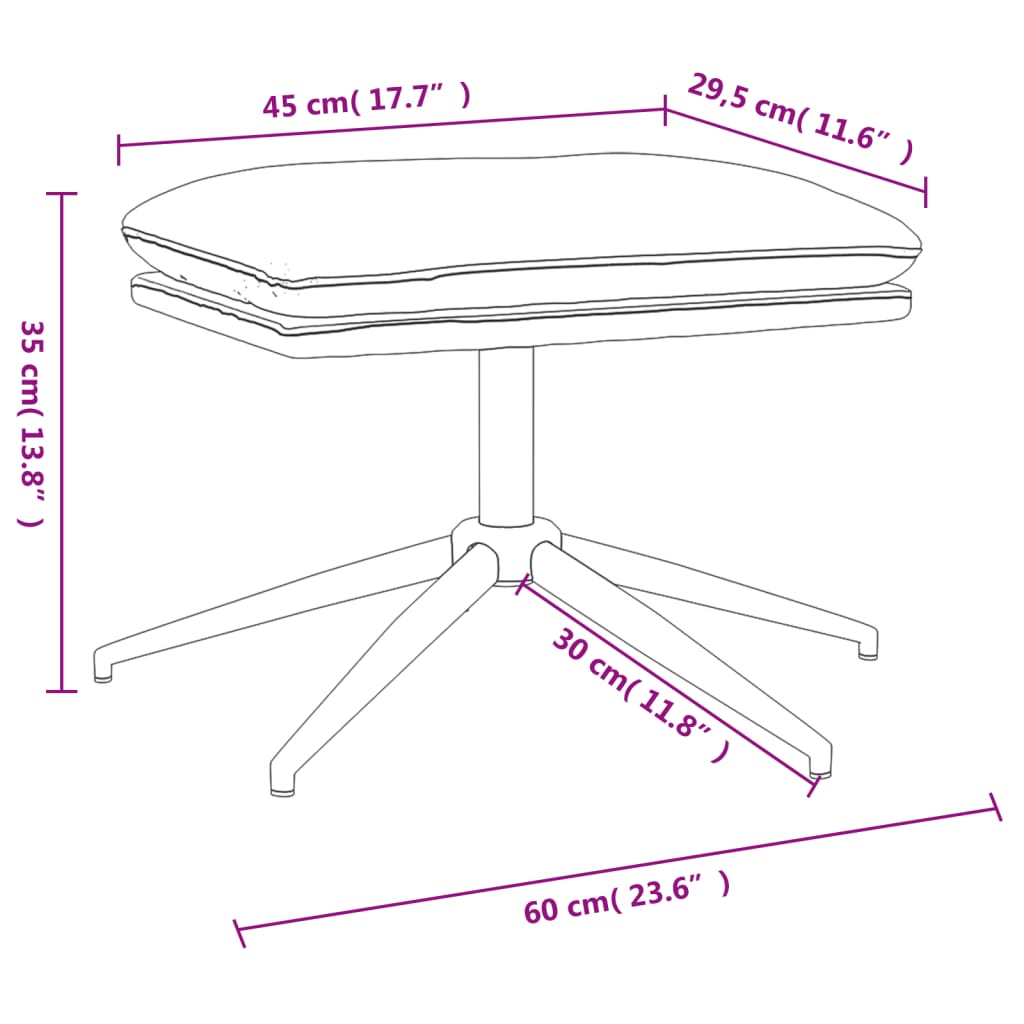 Fußhocker Braun 60x60x35 cm Mikrofasergewebe