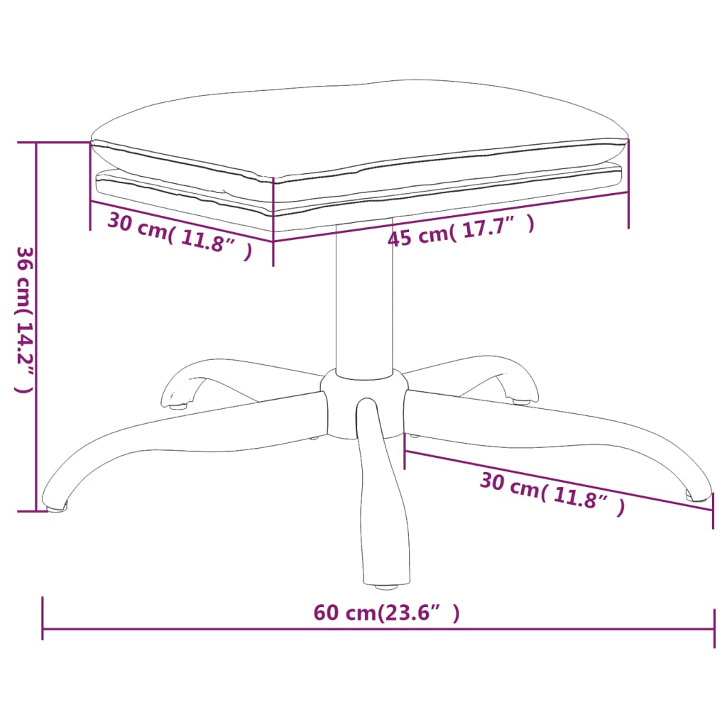 Fußhocker Braun 60x60x36 cm Samt