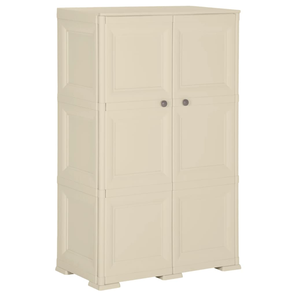 Kunststoffschrank 79x43x125 cm Holzdesign Angora-Weiß