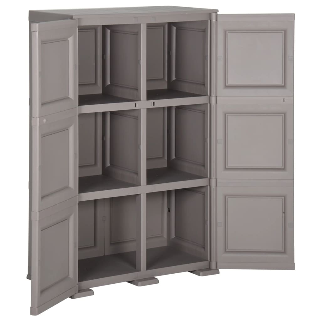 Kunststoffschrank 79x43x125 cm Holzdesign Grau