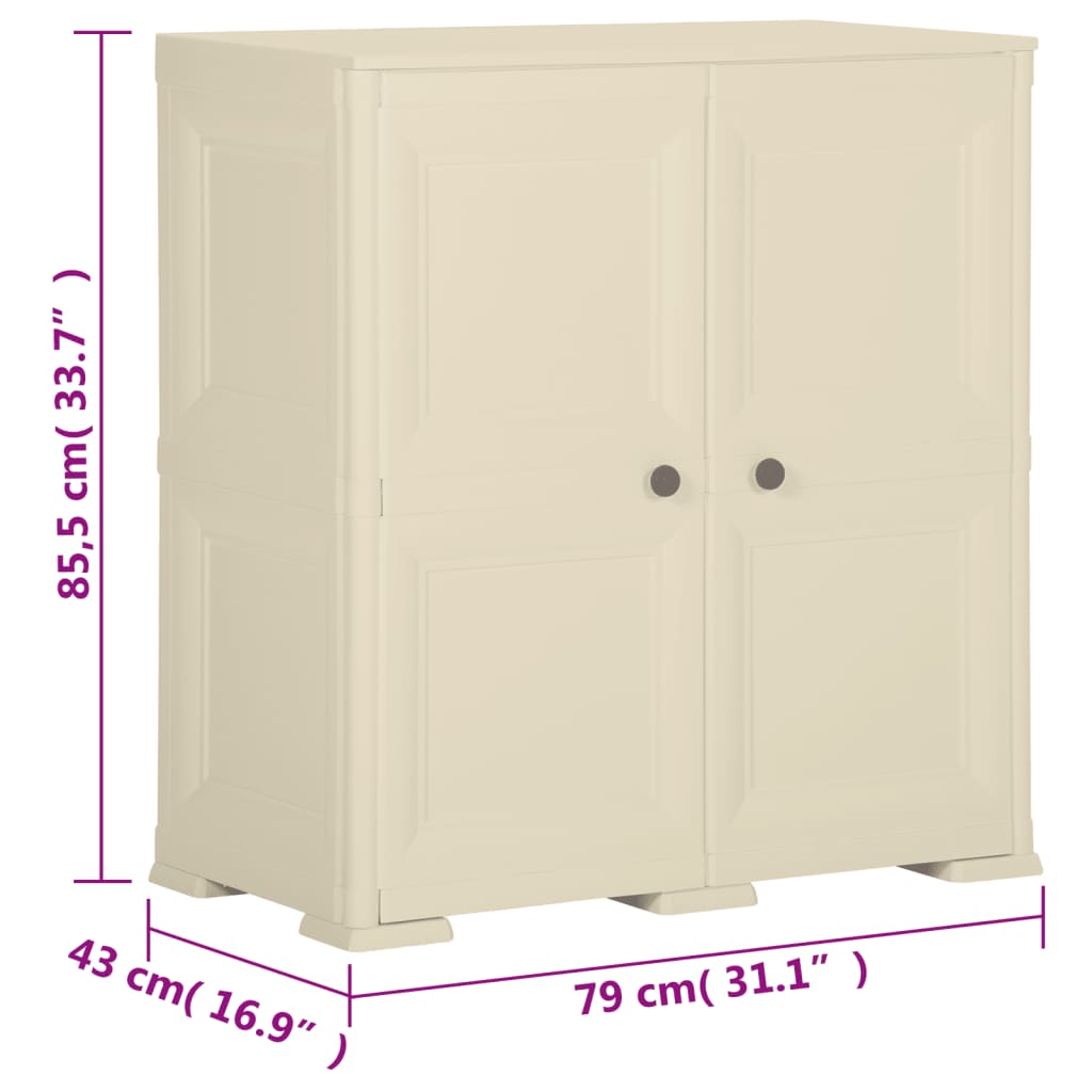 Kunststoffschrank 79x43x85,5 cm Holzdesign Angora-Weiß