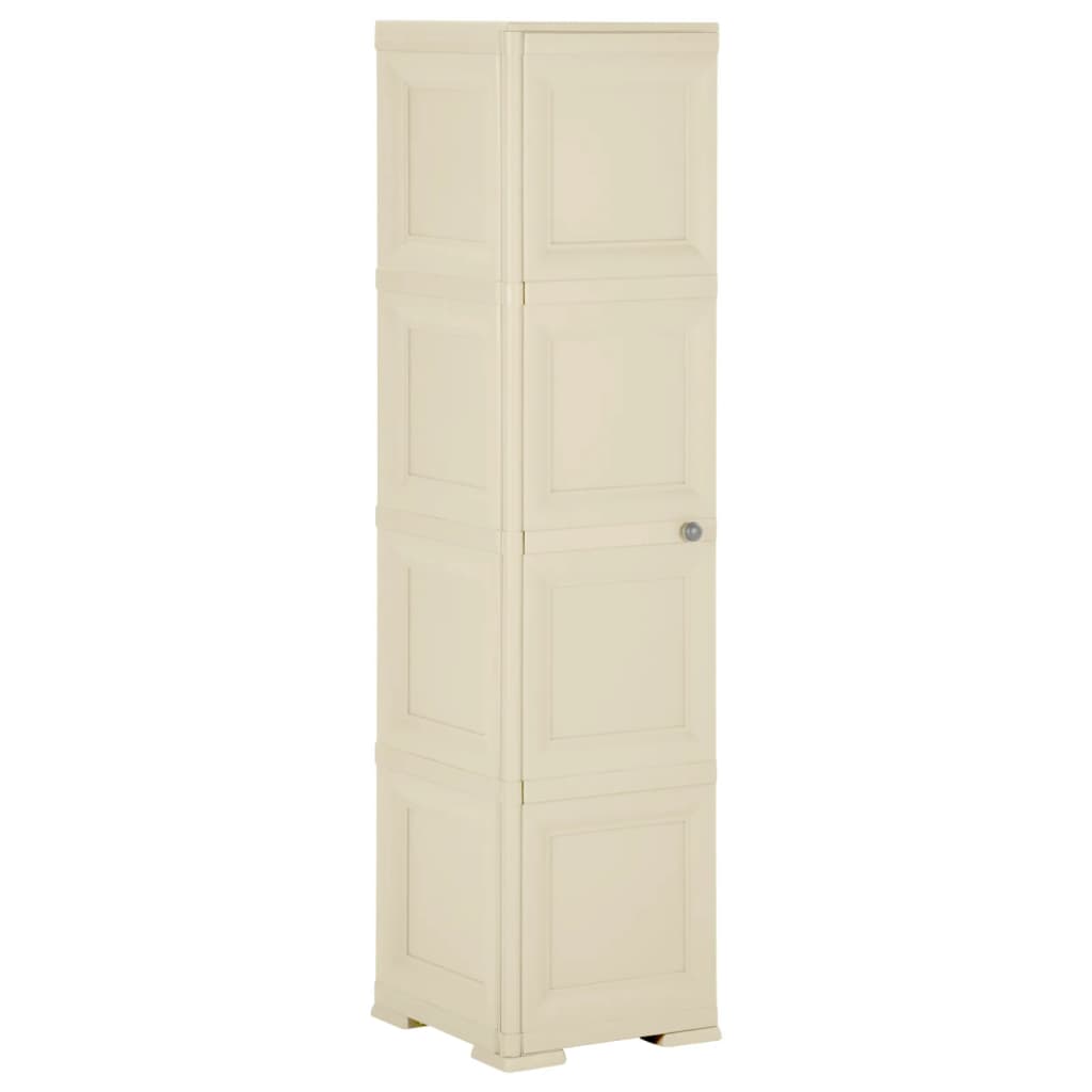 Kunststoffschrank 40x43x164 cm Holzdesign Angora-Weiß