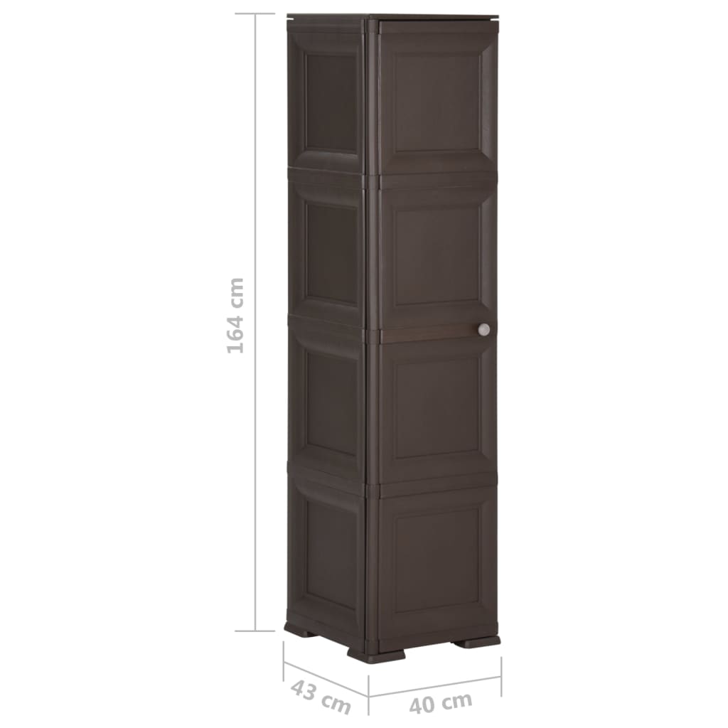 Kunststoffschrank 40x43x164 cm Holzdesign Braun