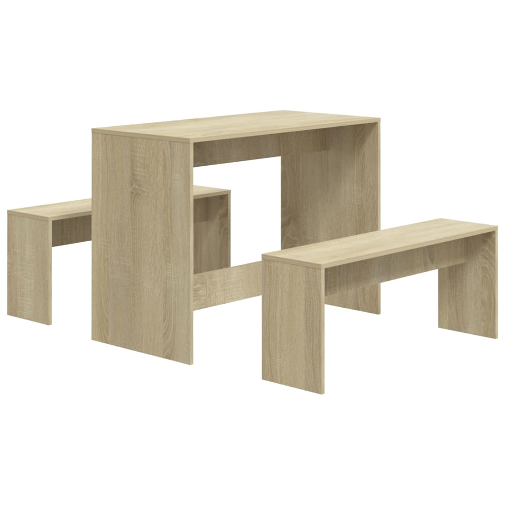 3-piece dining set Sonoma oak wood material