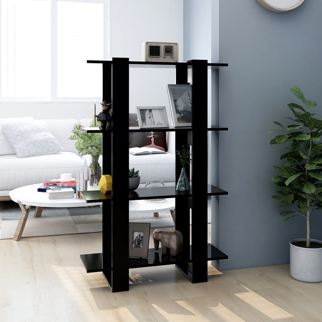 Bookshelf/Room Divider Black 80x30x123.5 cm