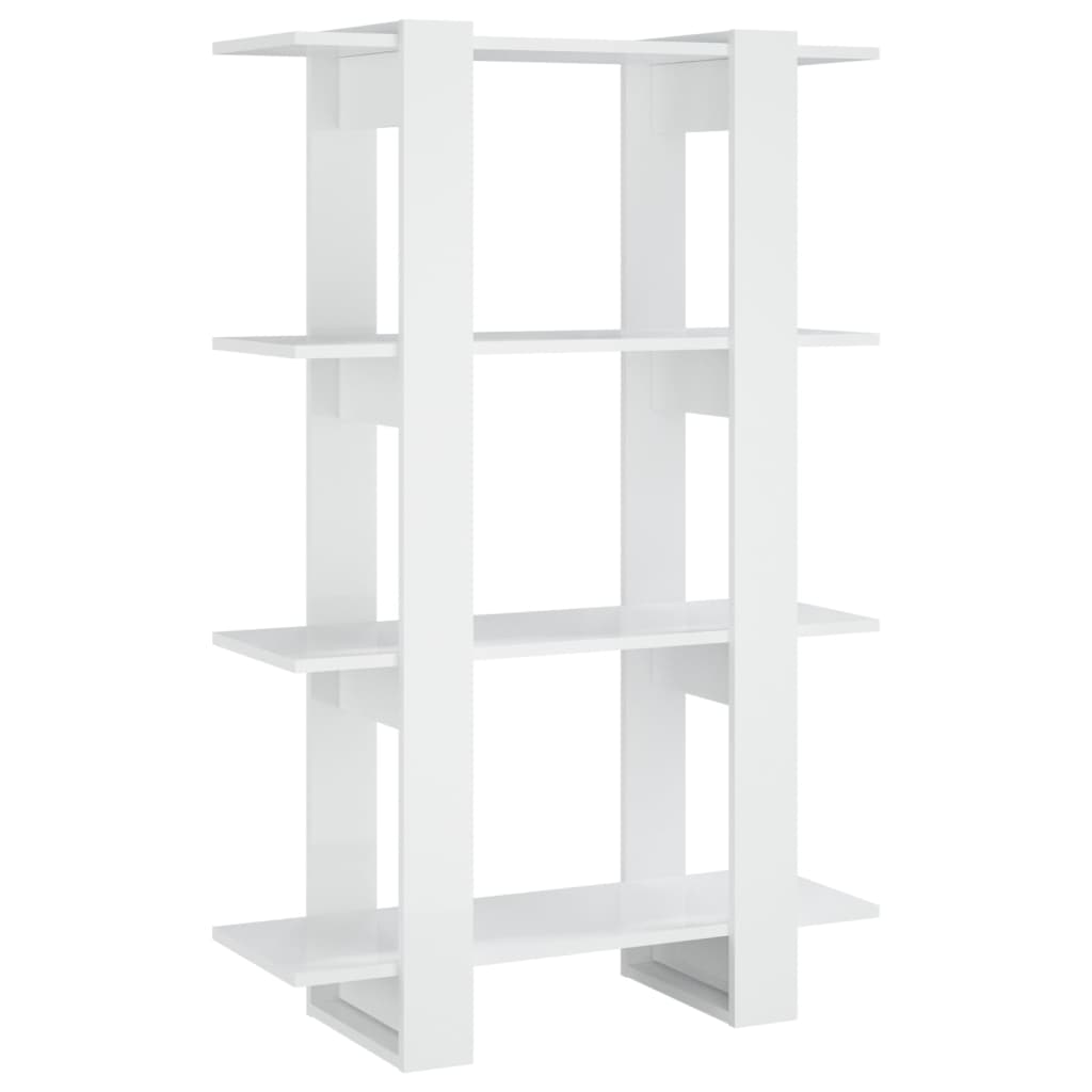 Bookshelf/Room Divider High Gloss White 80x30x123.5cm