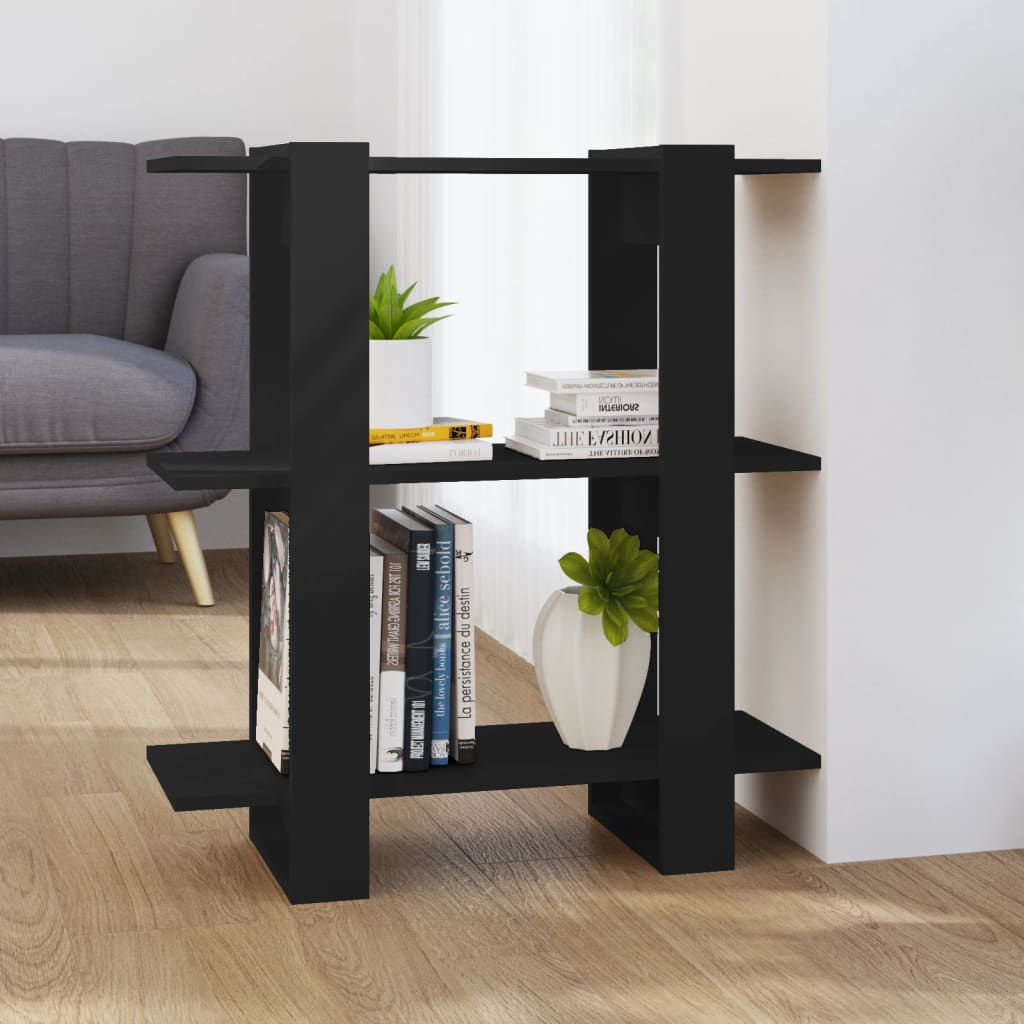 Bookshelf/Room Divider Black 80x30x87 cm