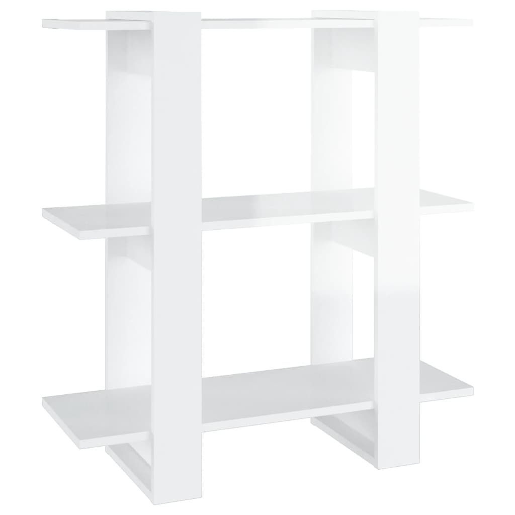 Bookshelf/Room Divider High Gloss White 80x30x87 cm