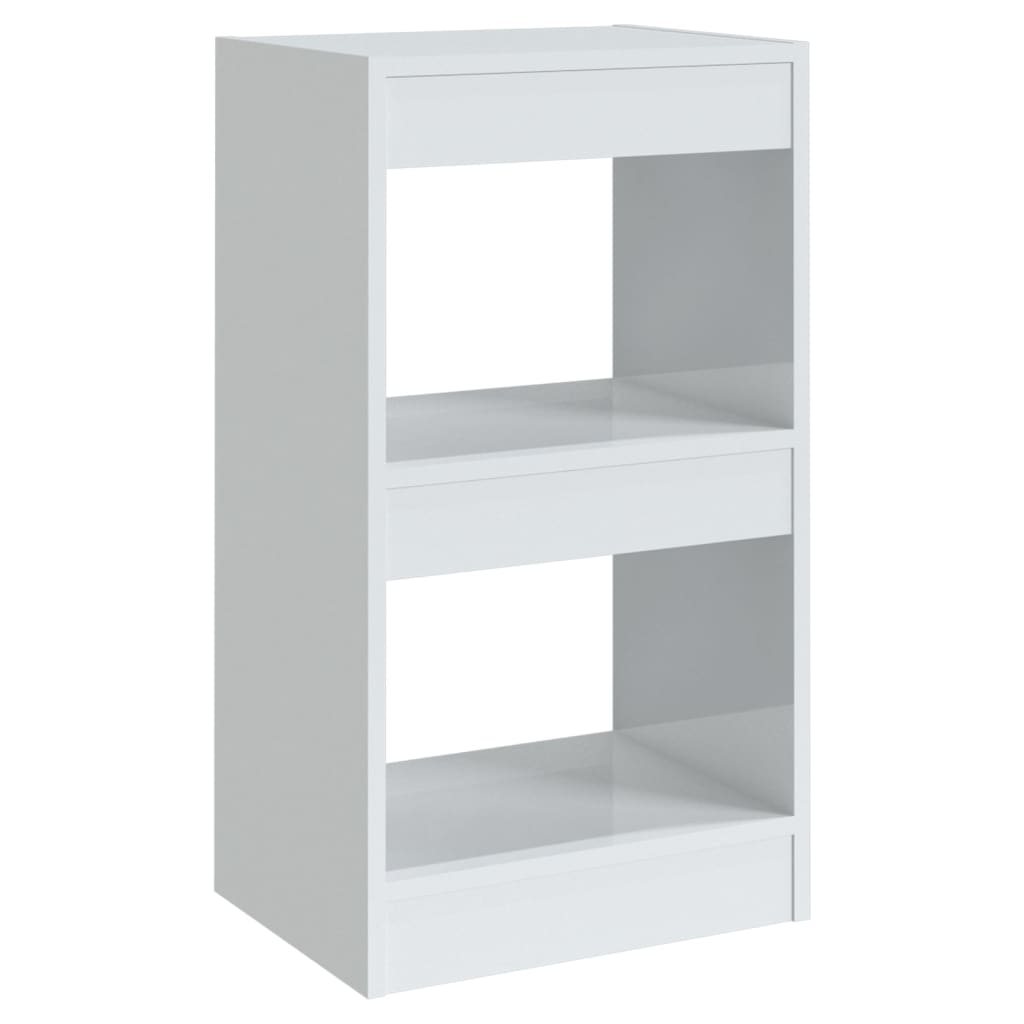 Bookshelf/Room Divider High Gloss White 40x30x72 cm