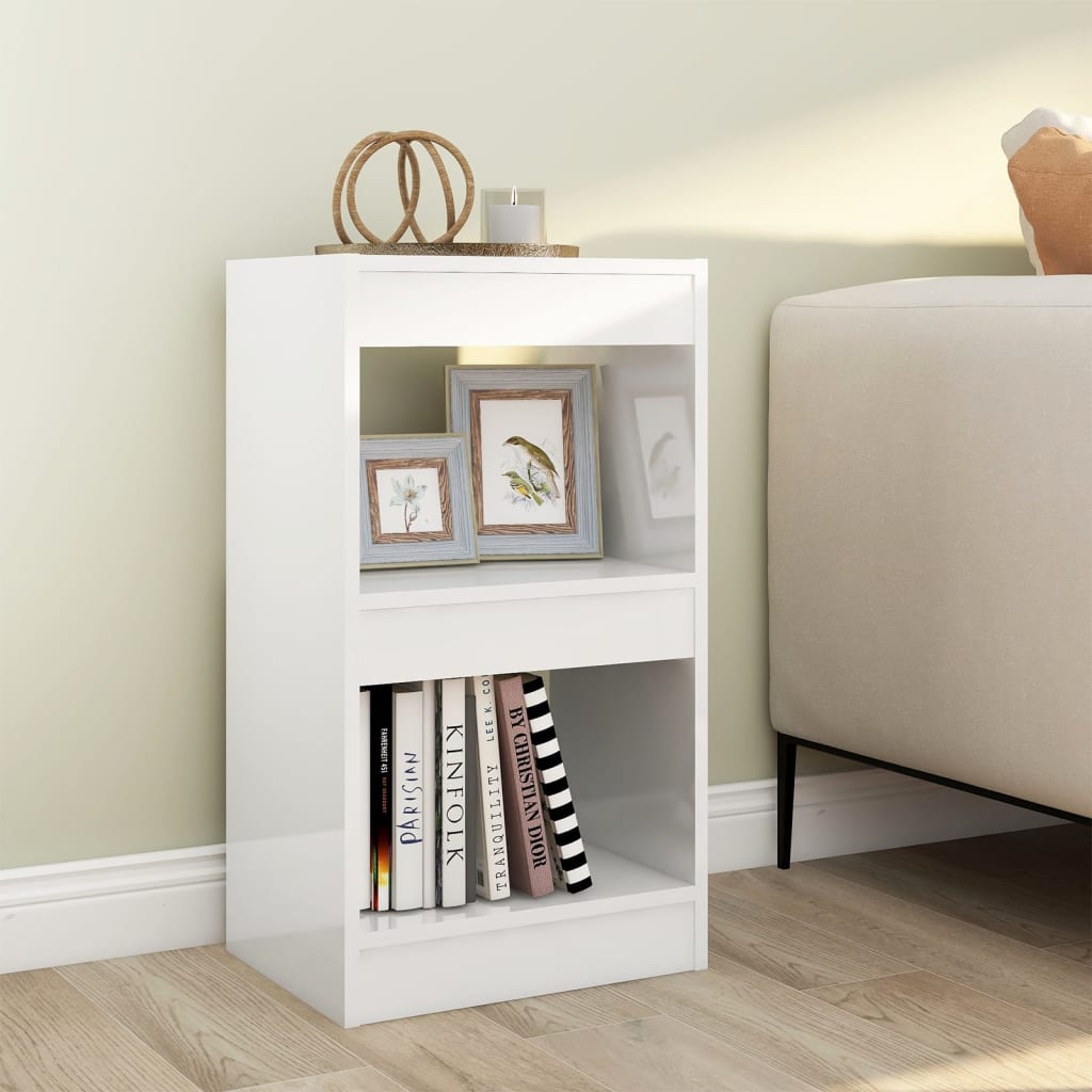 Bookshelf/Room Divider High Gloss White 40x30x72 cm