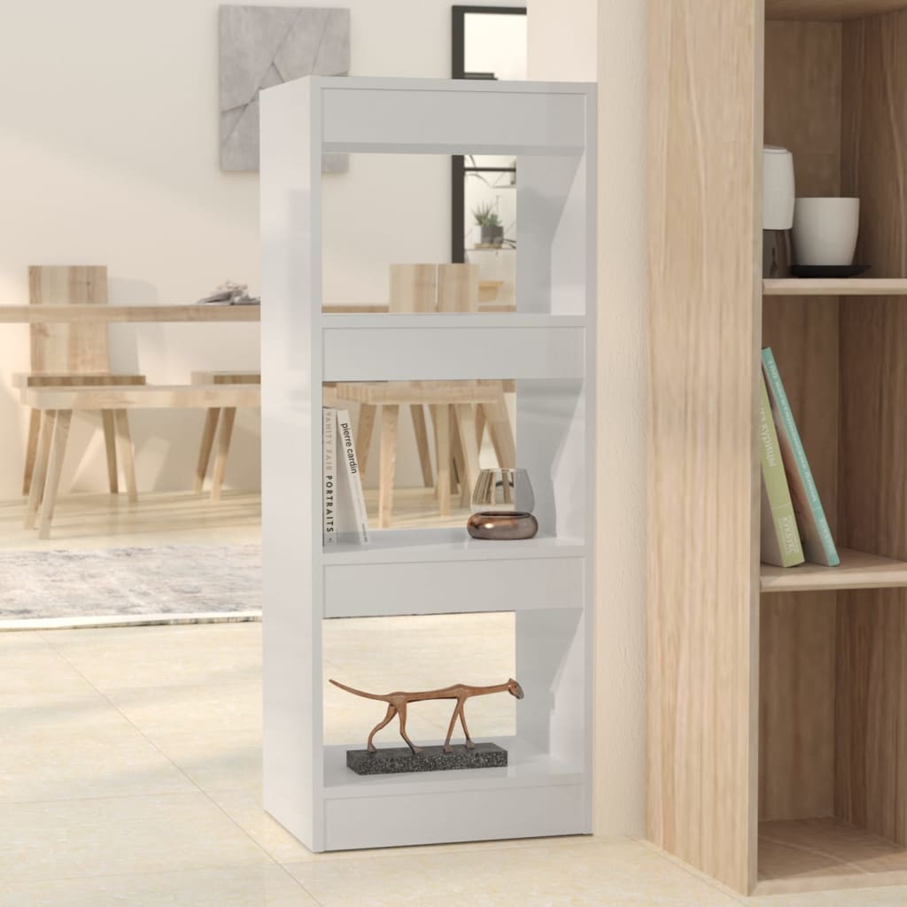 Bookshelf/Room Divider High Gloss White 40x30x103cm Wood Material