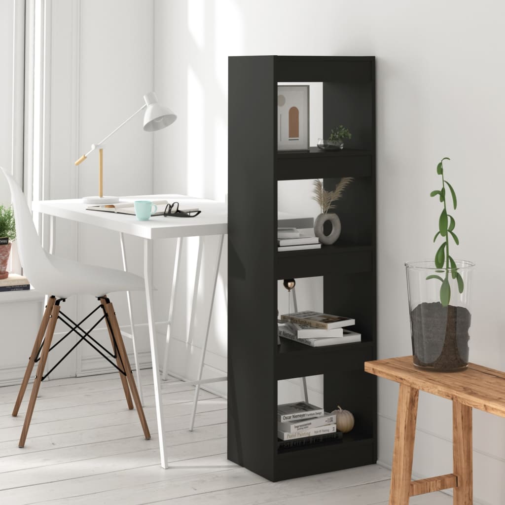 Bookshelf/Room Divider Black 40x30x135 cm