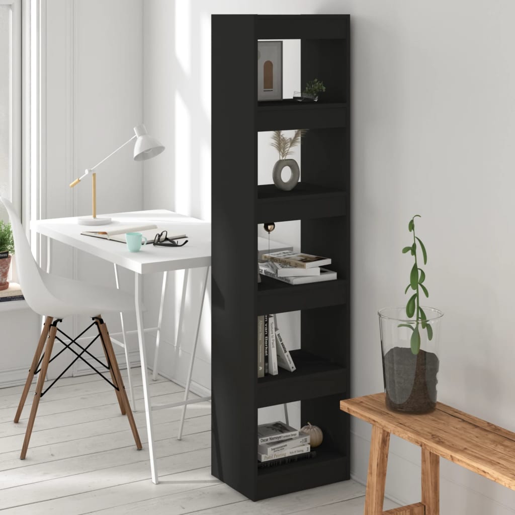 Bookshelf/Room Divider Black 40x30x166 cm